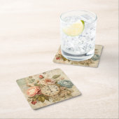 Shabby Chic  Blush Blue Rozen Bloemenklok Kartonnen Onderzetters (Insitu)