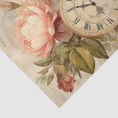 Shabby Chic Blush Blue Rozen Bloemenklok Tissuepapier (Detail)