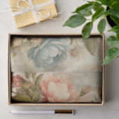 Shabby Chic Blush Blue Rozen Bloemenklok Tissuepapier (Geschenk)