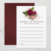  Shabby-Chic Blush & Burgundy Bridal Advice Advieskaart (Voorkant / Achterkant)