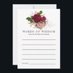Shabby-Chic Blush & Burgundy Bridal Advice Advieskaart<br><div class="desc">Roze en bruine rozen met een vintage bruidsroze en bruine  voor bruidkaarten met accenten van roos goud.</div>