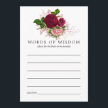 Shabby-Chic Blush & Burgundy Bridal Advice Advieskaart<br><div class="desc">Roze en bruine rozen met een vintage bruidsroze en bruine  voor bruidkaarten met accenten van roos goud.</div>