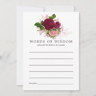 Shabby-Chic Blush & Burgundy Bridal Advice Advieskaart