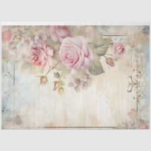 shabby chic blush Engels rozen ephemera Tissuepapier