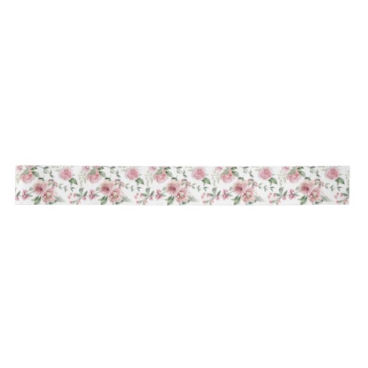 Shabby Chic Blush Pink Roses Eucalyptus Greenery Satijnen Lint (Voorkant)