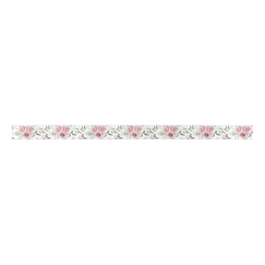 Shabby Chic Blush Pink Roses Eucalyptus Greenery Satijnen Lint (Voorkant)