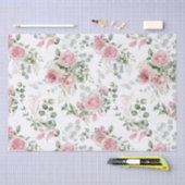 Shabby Chic Blush Pink Roses Eucalyptus Greenery Tissuepapier (Craft)