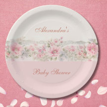 Shabby Chic Blush Roze Bloemen Baby shower