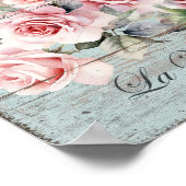 Shabby Chic Blush Rozen La Vie En Roos Poster (Hoek)