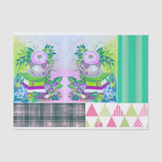 Shabby Chic Boek Thema Bloemen Weefsel Papier