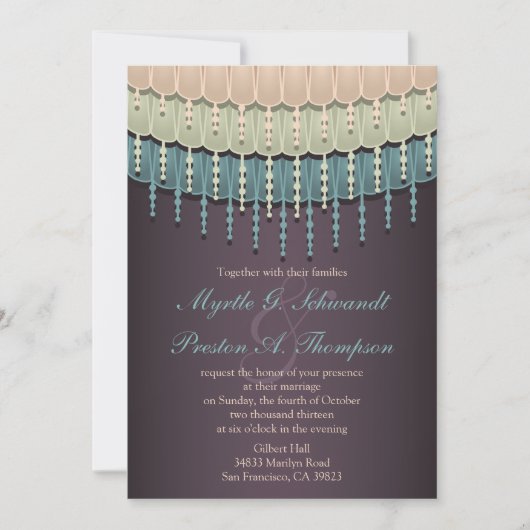 Shabby Chic Bohemian Wedding Invitations Kaart (Voorkant)