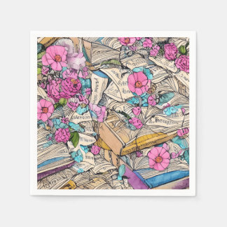 Shabby Chic Book File Illustration Napkins Servet