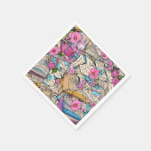 Shabby Chic Book File Illustration Napkins Servet (Hoek)