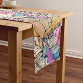 Shabby Chic Book Illustrator Table Runner Korte Tafelloper (Voorbeeld)
