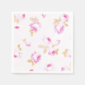 Shabby Chic Bord Roze Rose Papier Servet (Voorkant)
