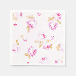 Shabby Chic Bord Roze Rose Papier Servet