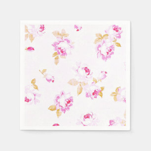Shabby Chic Bord Roze Rose Papier Servet