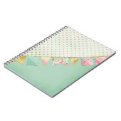 Shabby Chic Boutique Bunting in Pink, Mint & Gold Notitieboek (Linkerzijde)