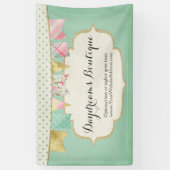 Shabby Chic Boutique Bunting in Pink, Mint & Gold Spandoek (Verticaal)