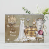 SHABBY CHIC  BRIDAL SHOWER INVITATION BLOK KAART (Staand voorkant)
