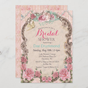  Shabby Chic Bridal Shower Invitation Kaart