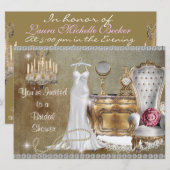 SHABBY CHIC BRIDAL SHOWER INVITATION KAART (Voorkant / Achterkant)