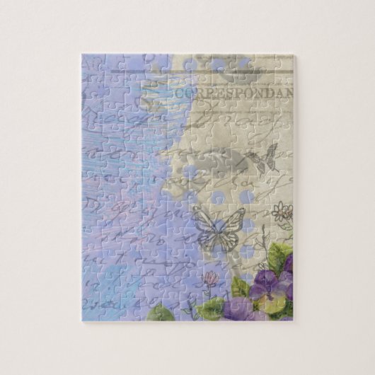  Shabby Chic Bright Paris Floral Design Legpuzzel (Verticaal)