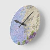  Shabby Chic Bright Paris Floral Design Ronde Klok (Hoek)