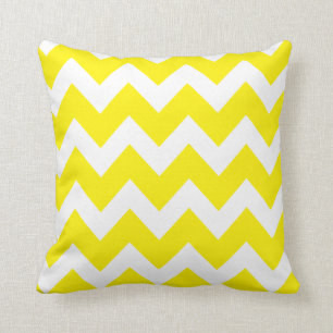 Shabby Chic Bright Yellow Chevron Pattern Kussen