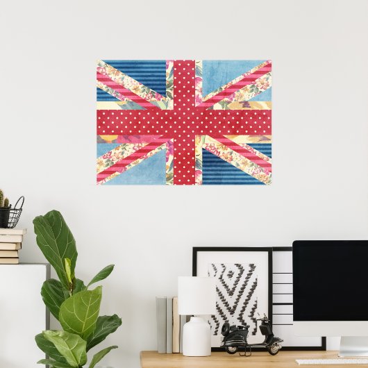 Shabby Chic | Britse vlag Poster (Thuiskantoor)