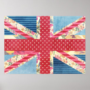 Shabby Chic   Britse vlag Poster