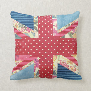 Shabby Chic   Britse vlag Quilt Kussen