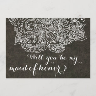 Shabby Chic Brown  Paisley Maid of Honor Kaart
