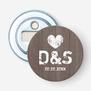 Shabby chic brown wood grain opener magnet
