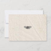 Shabby Chic bruiloft geperste bloemen RSVP Kaartje (Achterkant)