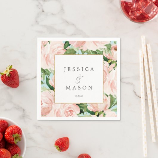 Shabby Chic bruiloft servet cocktail servet (Insitu)