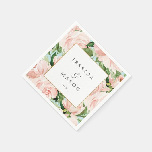 Shabby Chic bruiloft servet cocktail servet (Hoek)