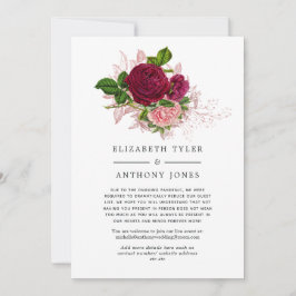  Shabby-Chic Bruiloft Verminderde Gastenlijst Aankondiging