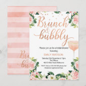 Shabby Chic Brunch Bubble Bridal Shower Invitation Kaart (Voorkant / Achterkant)