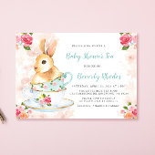 Shabby Chic Bunny Baby shower Tea Party Kaart