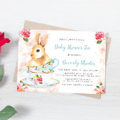 Shabby Chic Bunny Baby shower Tea Party Kaart