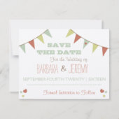 Shabby Chic Bunting Bewaar de datum Save The Date (Voorkant)