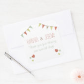 Shabby Chic Bunting Bruiloft Sticker (Envelop)