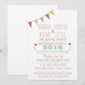 Shabby Chic Bunting Huwelijksuitnodiging Kaart (Voorkant / Achterkant)