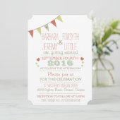 Shabby Chic Bunting Invitation Corners Kaart (Staand voorkant)