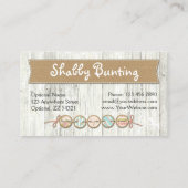 Shabby Chic Bunting on Rustic White Painted Wood Visitekaartje (Achterkant)