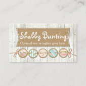 Shabby Chic Bunting on Rustic White Painted Wood Visitekaartje (Voorkant)