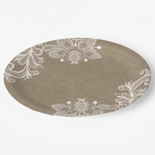 Shabby Chic Burlap en Lace Chic Paper Bord (Gekanteld)