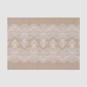 Shabby Chic Burlap- en Lace-papier Tissuepapier
