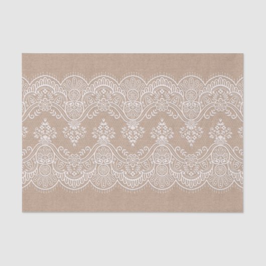 Shabby Chic Burlap- en Lace-papier Tissuepapier (Voorkant)